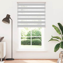 vidaXL Zebra Blind Light Grey 135x200 cm Fabric Width 130.9 cm Polyester 2