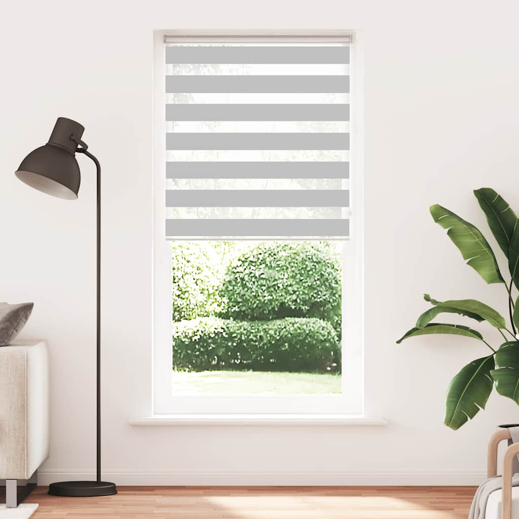 vidaXL Zebra Blind Light Grey 95x230 cm Fabric Width 90.9 cm Polyester 2