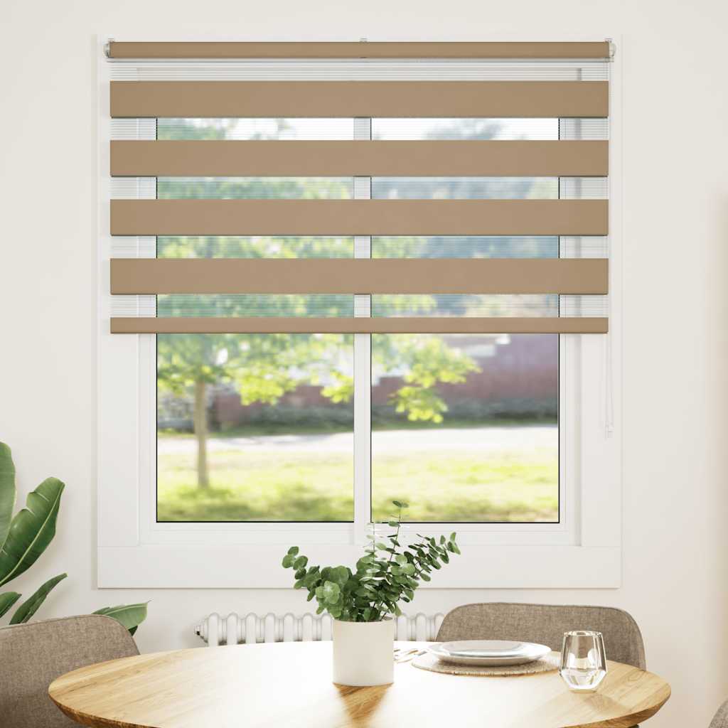 vidaXL Zebra Blind Sand Brown 120x100 cm Fabric Width 115.9 cm Polyester 2