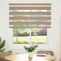 vidaXL Zebra Blind Sand Brown 120x100 cm Fabric Width 115.9 cm Polyester 2