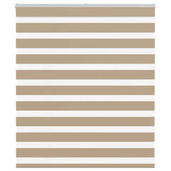 vidaXL Zebra Blind Sand Brown 125x100 cm Fabric Width 120.9 cm Polyester 1