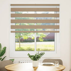 vidaXL Zebra Blind Sand Brown 125x100 cm Fabric Width 120.9 cm Polyester 2