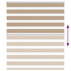vidaXL Zebra Blind Sand Brown 125x100 cm Fabric Width 120.9 cm Polyester 5