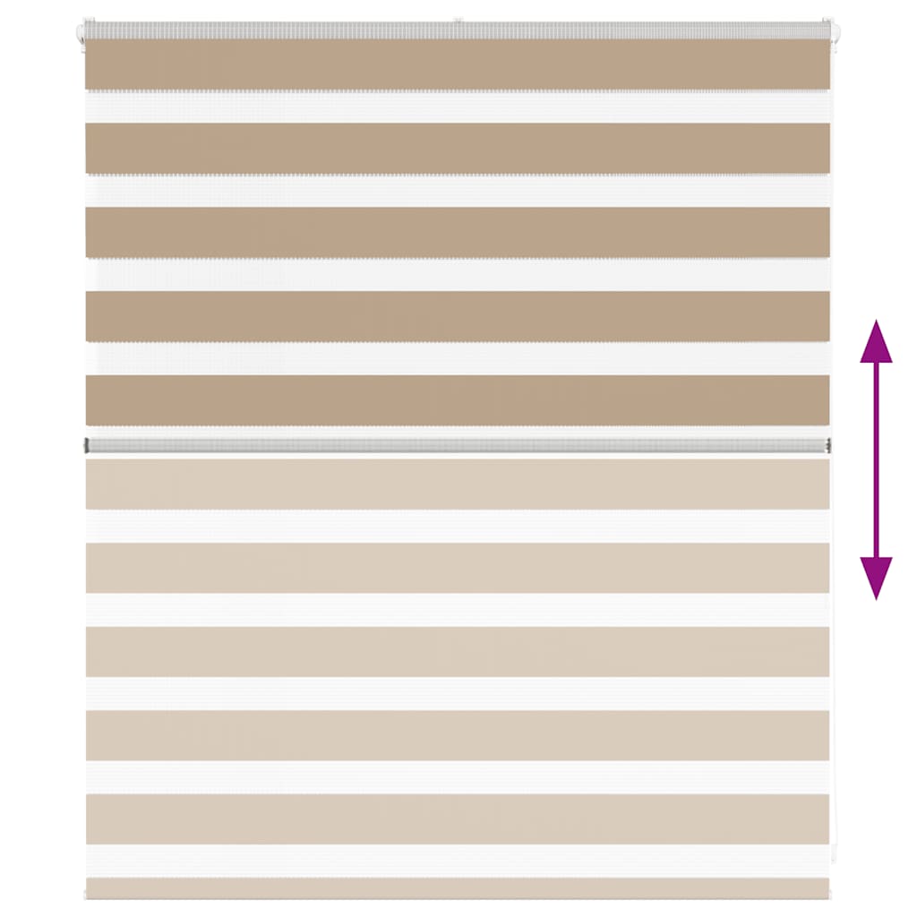 vidaXL Zebra Blind Sand Brown 130x100 cm Fabric Width 125.9 cm Polyester 5