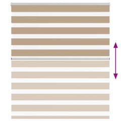 vidaXL Zebra Blind Sand Brown 130x100 cm Fabric Width 125.9 cm Polyester 5