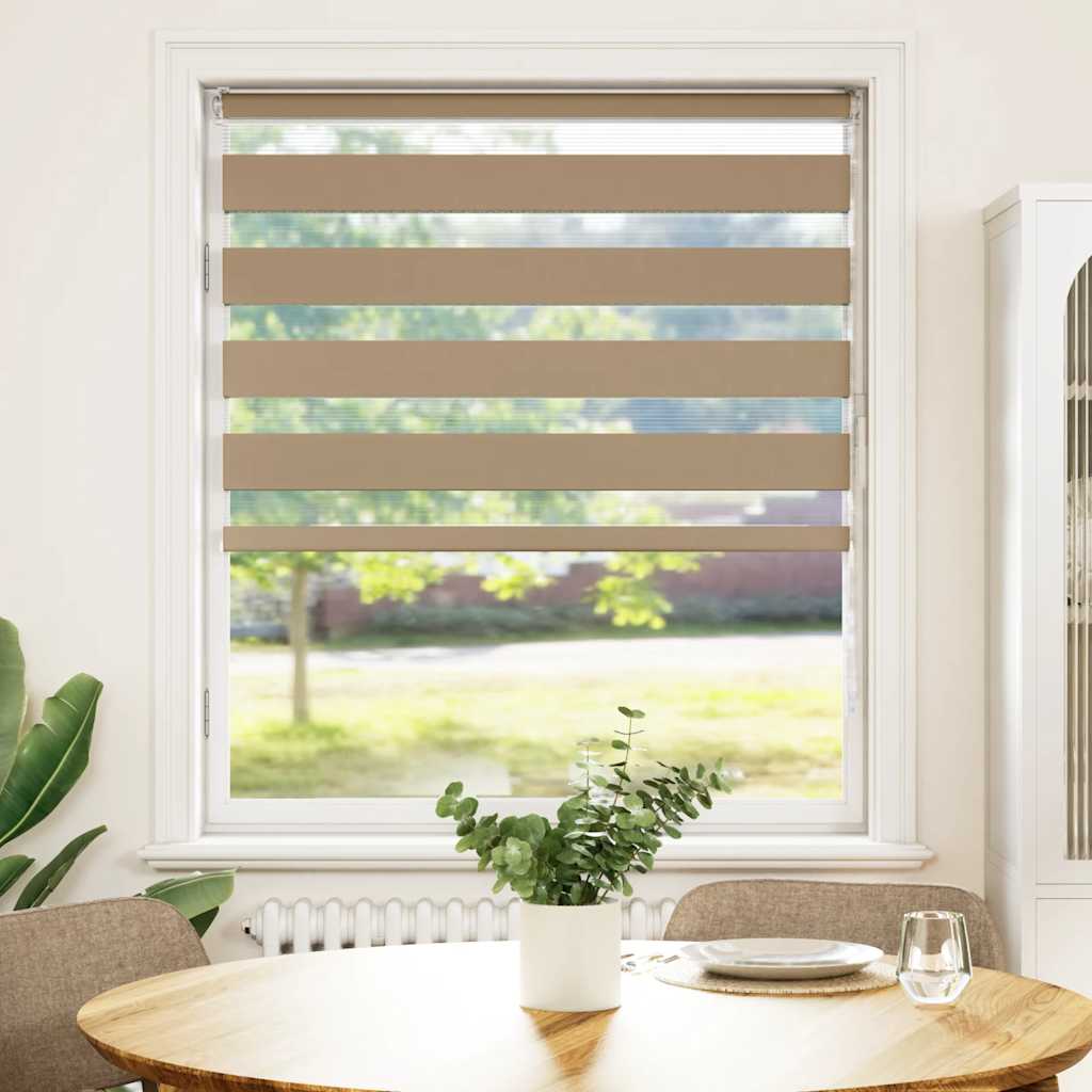 vidaXL Zebra Blind Sand Brown 115x150 cm Fabric Width 110.9 cm Polyester 2