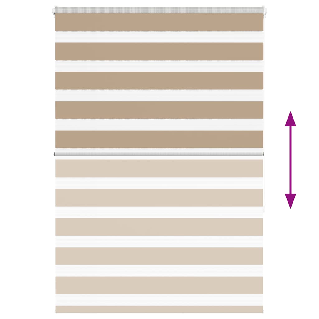 vidaXL Zebra Blind Sand Brown 115x150 cm Fabric Width 110.9 cm Polyester 5