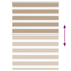 vidaXL Zebra Blind Sand Brown 115x150 cm Fabric Width 110.9 cm Polyester 5