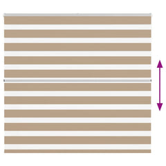 vidaXL Zebra Blind Sand Brown 160x150 cm Fabric Width 155.9 cm Polyester 5