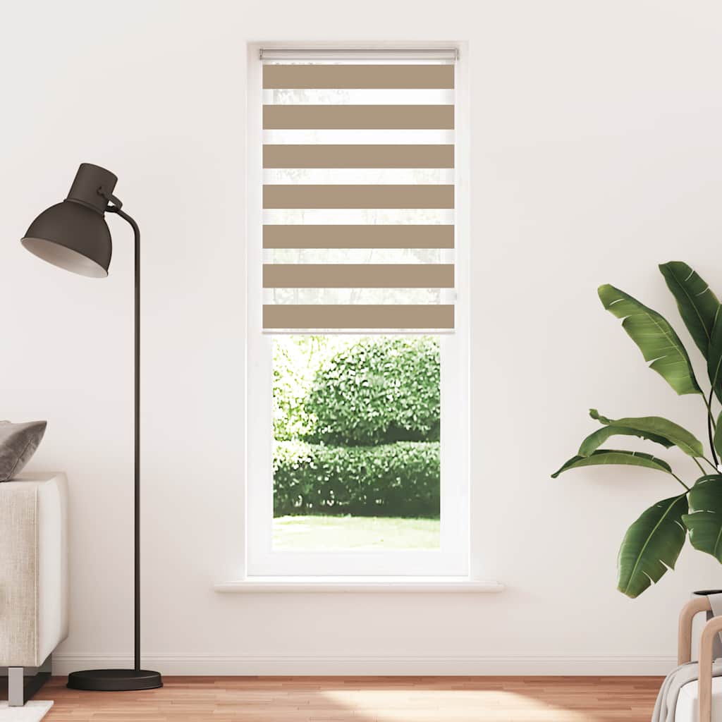 vidaXL Zebra Blind Sand Brown 90x200 cm Fabric Width 85.9 cm Polyester 2