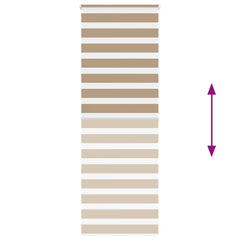 vidaXL Zebra Blind Sand Brown 90x200 cm Fabric Width 85.9 cm Polyester 5