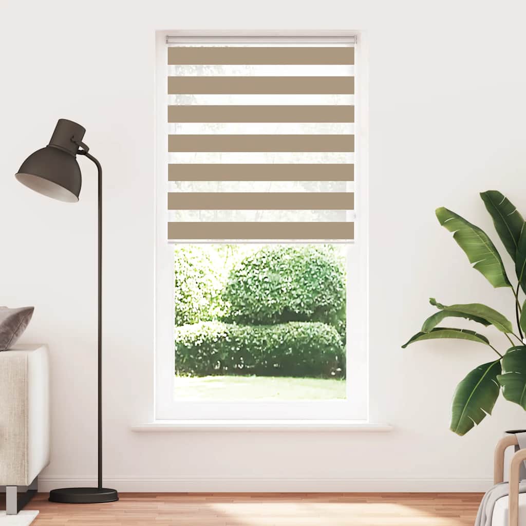 vidaXL Zebra Blind Sand Brown 110x200 cm Fabric Width 105.9 cm Polyester 2