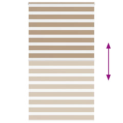 vidaXL Zebra Blind Sand Brown 130x200 cm Fabric Width 125.9 cm Polyester 5