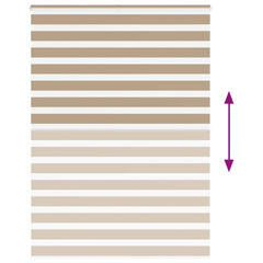 vidaXL Zebra Blind Sand Brown 155x200 cm Fabric Width 150.9 cm Polyester 5