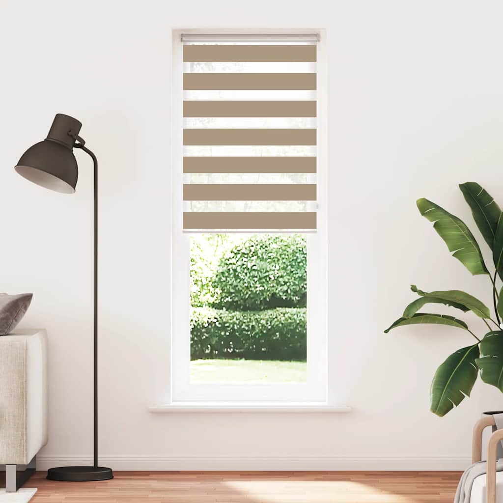 vidaXL Zebra Blind Sand Brown 90x230 cm Fabric Width 85.9 cm Polyester 2