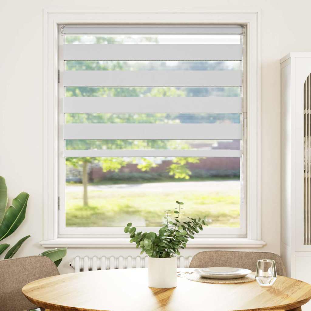 vidaXL Zebra Blind White 115x150 cm Fabric Width 110.9 cm Polyester 2