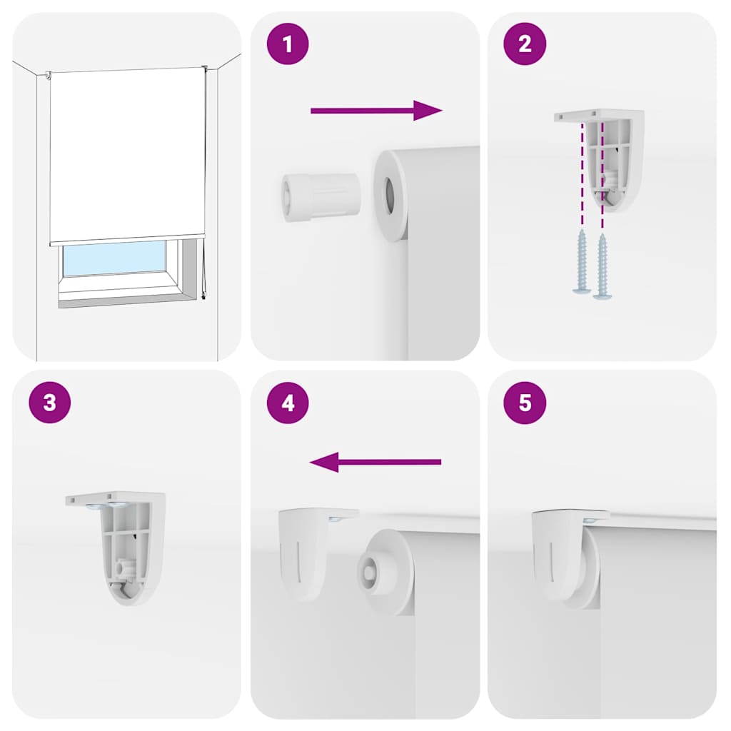 vidaXL Shower Roller Blind 140x240 cm Fabric Width 136 cm 6