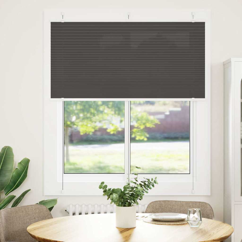 vidaXL Pleated Blind Black 120x100 cm Fabric Width 119.4 cm Polyester 2
