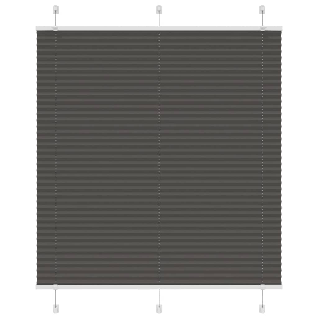 vidaXL Pleated Blind Black 120x150 cm Fabric Width 119.4 cm Polyester 1