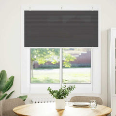 vidaXL Pleated Blind Black 120x150 cm Fabric Width 119.4 cm Polyester 2