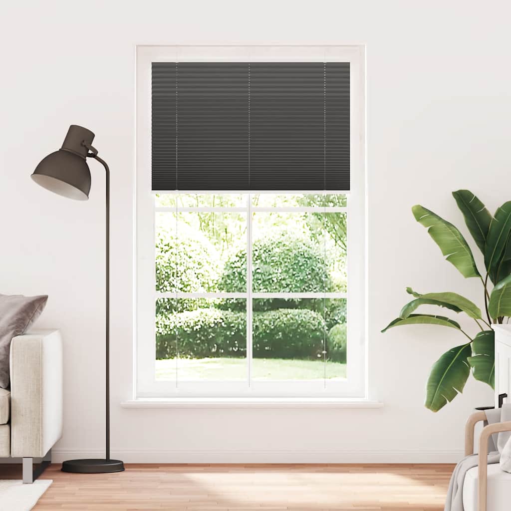 vidaXL Pleated Blind Black 120x200 cm Fabric Width 119.4 cm Polyester 2