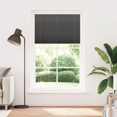 vidaXL Pleated Blind Black 120x200 cm Fabric Width 119.4 cm Polyester 2