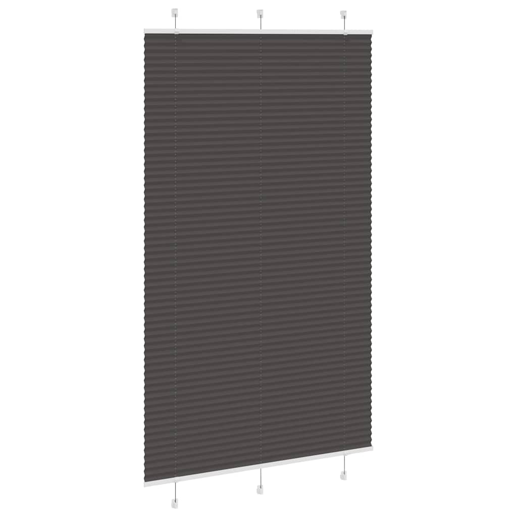 vidaXL Pleated Blind Black 120x200 cm Fabric Width 119.4 cm Polyester 3