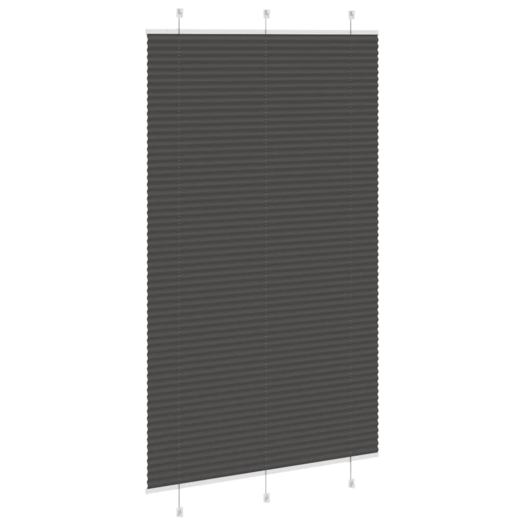 vidaXL Pleated Blind Black 120x200 cm Fabric Width 119.4 cm Polyester 4