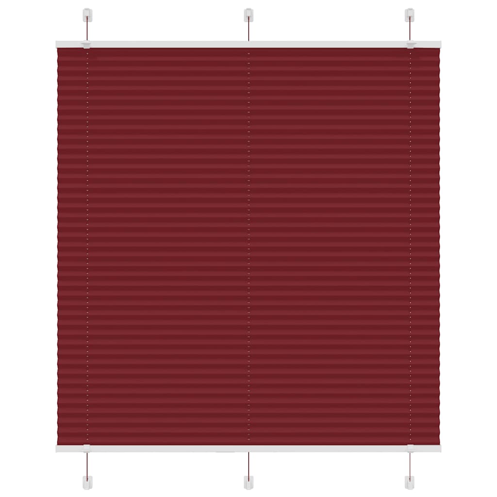 vidaXL Pleated Blind Bordeaux Red 120x100 cm Fabric Width 119.4 cm Polyester 1