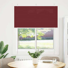 vidaXL Pleated Blind Bordeaux Red 120x100 cm Fabric Width 119.4 cm Polyester 2