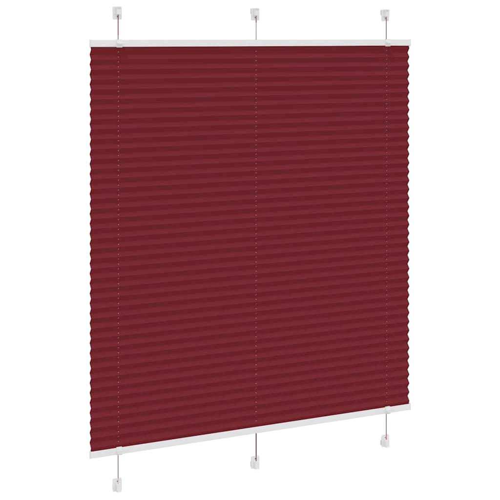 vidaXL Pleated Blind Bordeaux Red 120x100 cm Fabric Width 119.4 cm Polyester 3