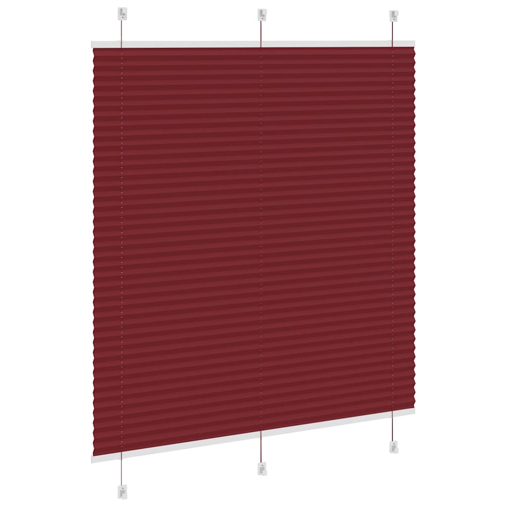 vidaXL Pleated Blind Bordeaux Red 120x100 cm Fabric Width 119.4 cm Polyester 4