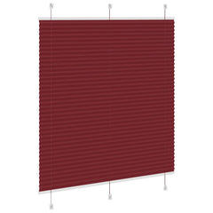 vidaXL Pleated Blind Bordeaux Red 120x150 cm Fabric Width 119.4 cm Polyester 4