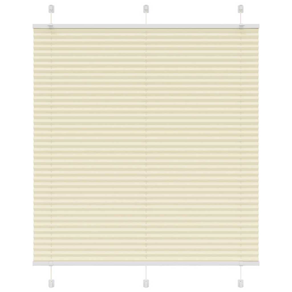 vidaXL Pleated Blind Cream 120x100 cm Fabric Width 119.4 cm Polyester 1