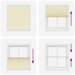 vidaXL Pleated Blind Cream 120x100 cm Fabric Width 119.4 cm Polyester 5