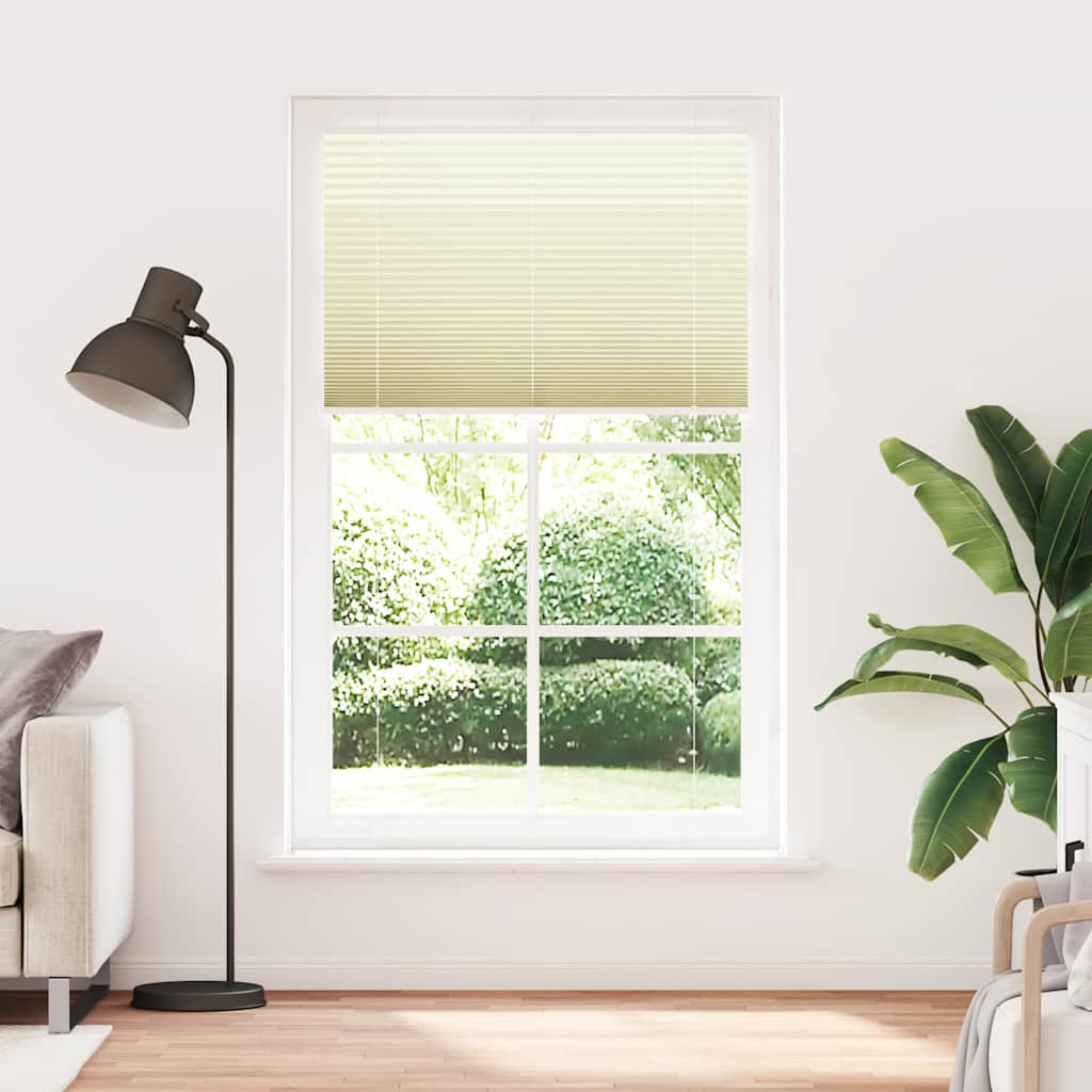 vidaXL Pleated Blind Cream 120x200 cm Fabric Width 119.4 cm Polyester 2