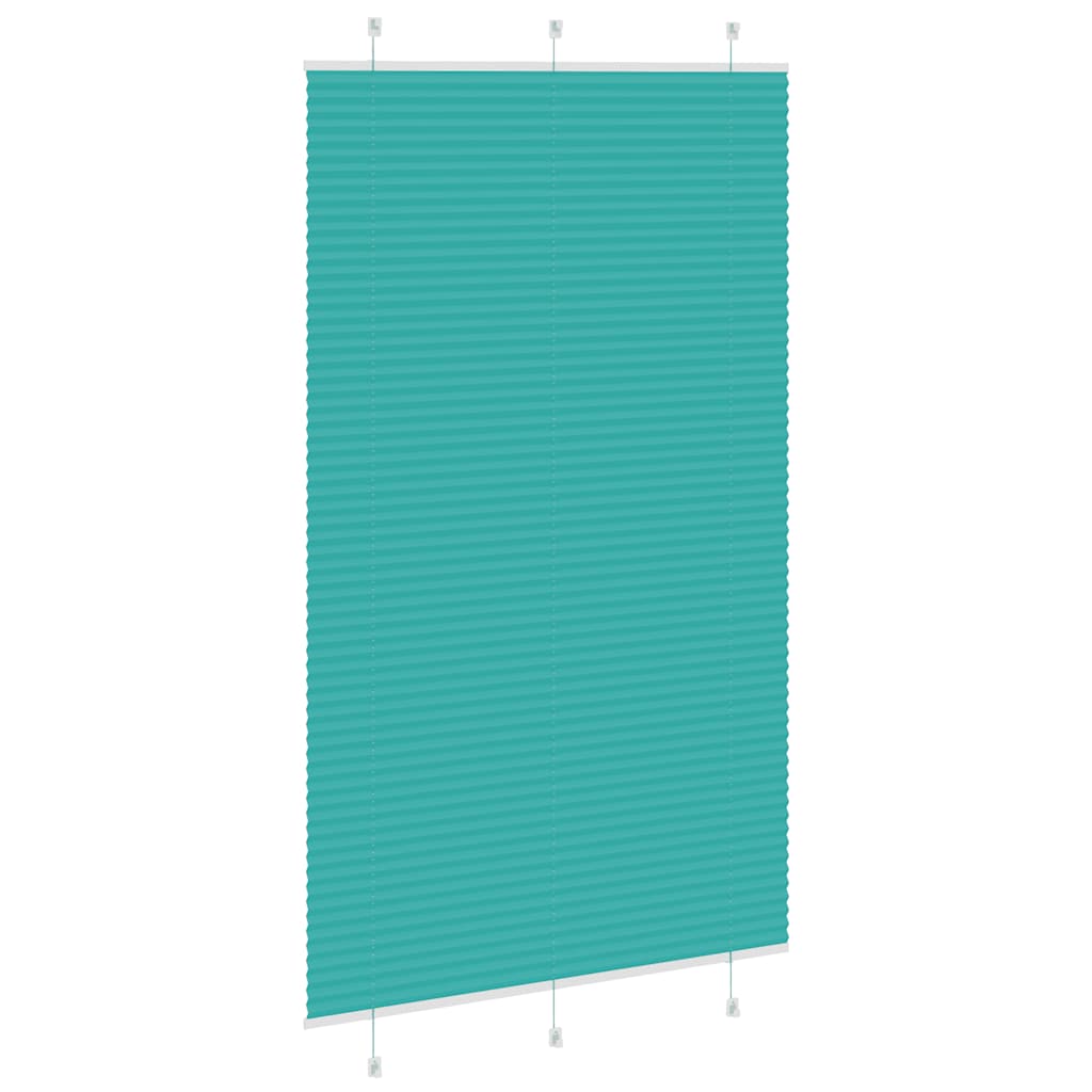 vidaXL Pleated Blind Petrol Green 120x200 cm Fabric Width 119.4 cm Polyester 4