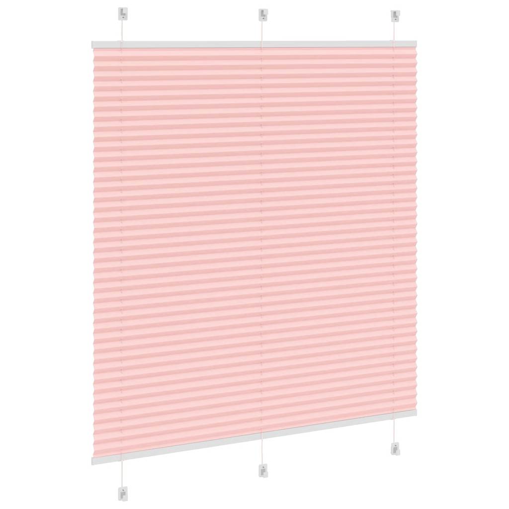 vidaXL Pleated Blind Pink 120x150 cm Fabric Width 119.4 cm Polyester 4