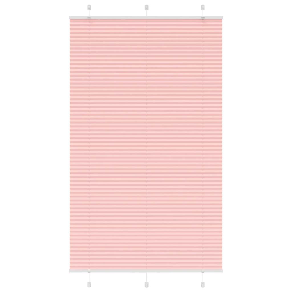 vidaXL Pleated Blind Pink 120x200 cm Fabric Width 119.4 cm Polyester 1