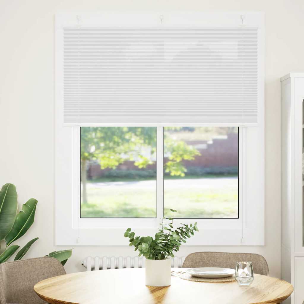 vidaXL Pleated Blind White 120x100 cm Fabric Width 119.4 cm Polyester 2