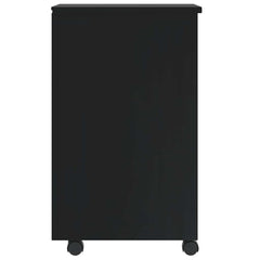 vidaXL Rolling Cabinet with Drawers "MOSS" Black Solid Wood Pine 4