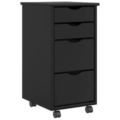 Rolling Cabinet with Drawers "MOSS" Solid Wood Pine