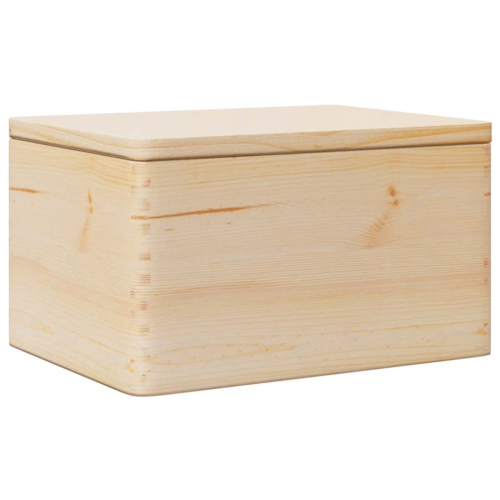 vidaXL Wooden Box with Lid 40x30x23 cm Solid Wood Pine 2