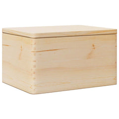 vidaXL Wooden Box with Lid 40x30x23 cm Solid Wood Pine 2