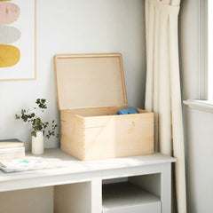 vidaXL Wooden Box with Lid 40x30x23 cm Solid Wood Pine 3