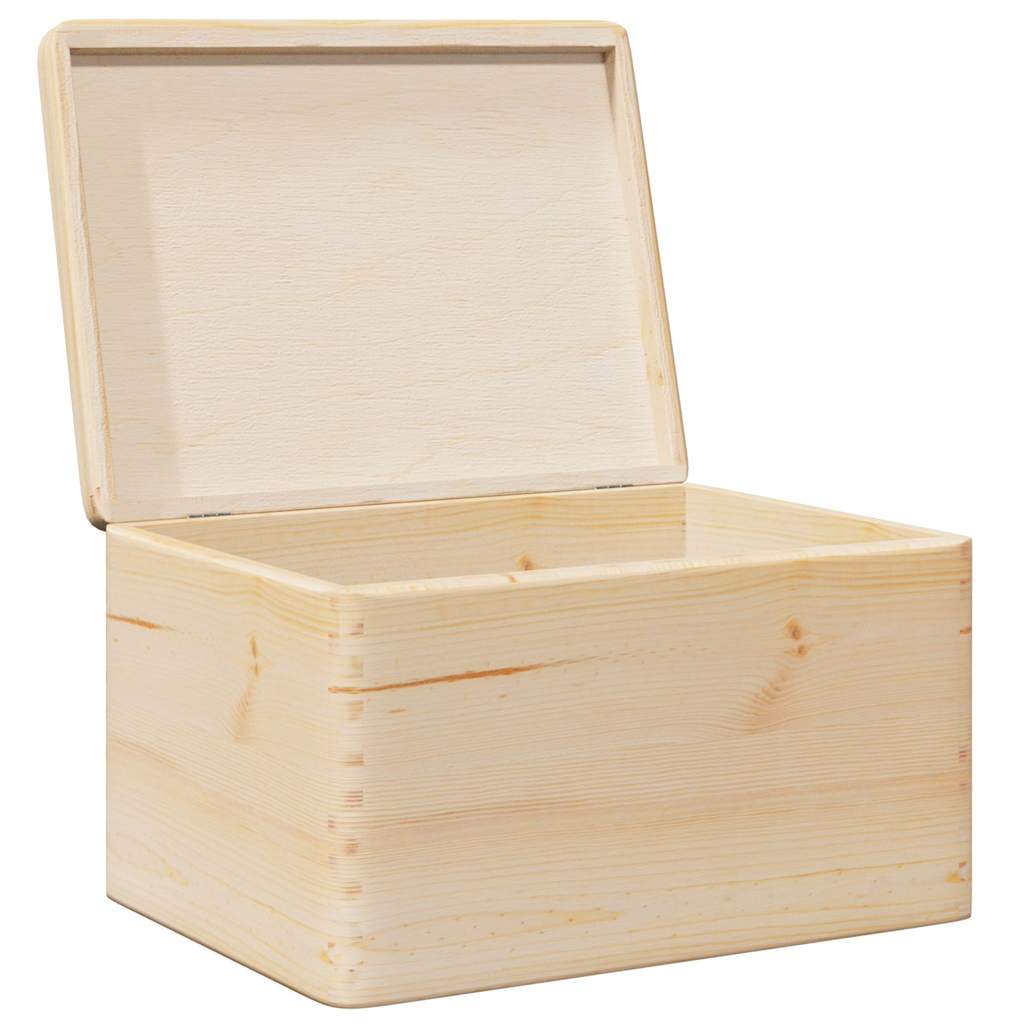 vidaXL Wooden Box with Lid 40x30x23 cm Solid Wood Pine 5