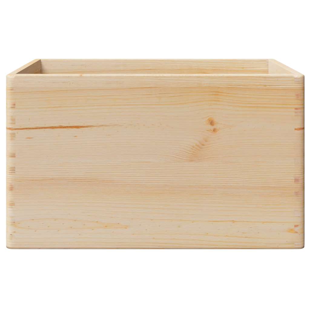 vidaXL Wooden Box with Handles 40x30x23 cm Solid Wood Pine 4