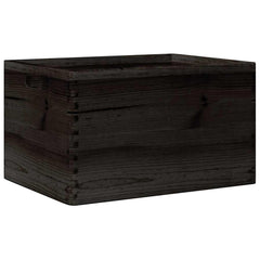vidaXL Wooden Box with Handles Black 40x30x23 cm Solid Wood Pine 2