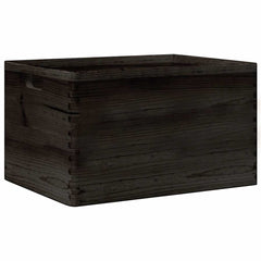 vidaXL Wooden Box with Handles Black 40x30x23 cm Solid Wood Pine 6