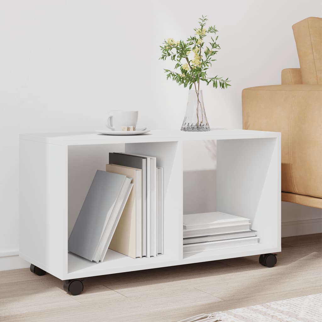 vidaXL Rolling Cabinet White 72x33x42.5 cm Engineered Wood 3